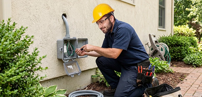 Outdoor Outlet Installation on Vinyl Siding in Hartselle